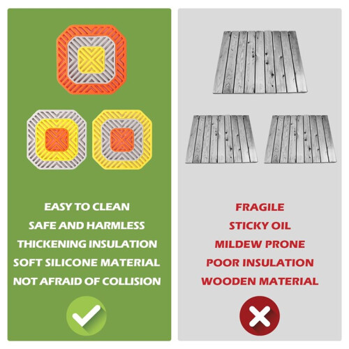 Placemats Set Removable Silicone Pot Holders for Kitchen Heat Insulation and Dining 2