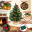 Árvore de Natal Artificial de Mesa de 50 cm com Luzes e Pinhas, Decoração para Quarto 6