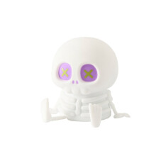 Skull Silicone Night Light Touch Control RGB LED Rechargeable Dimmable Lamp for Bedroom Halloween Decor