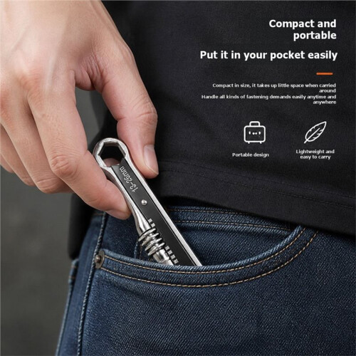 Double-Ended Adjustable Universal Wrench, Multi-Size Wrench, Portable Hand Tool for Mechanical Repair 1