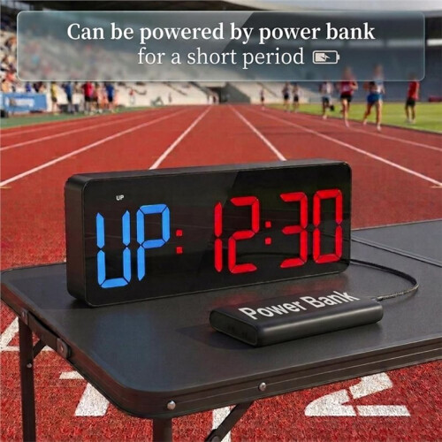 Gym Timer Clock, 12" Large Display LED Exercise Workout Interval Timer with Remote for Boxing Tabatas FGB Sport EU Plug 1