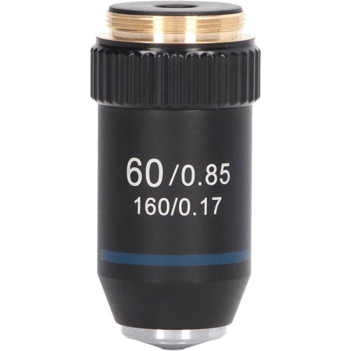 60X Microscope Objective Lens Achromatic High Magnification, 20.2mm RMS Thread for Compound Microscope