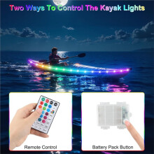 33 Ft Kayak Paddle Board Lights, Battery Operated Led Boat Interior Lights with Remote Control,16 Light Colors & 7 Modes