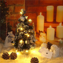 Christmas Tree with Lights,40cm Lovely Artificial Desktop Battery Operated Lighting Small Christmas Tree Red