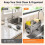 Sponge Holder for Kitchen Sink, 45 Tilted Self Draining Sink Caddys Organizer with Towel Bar, Waterproof Rustproof 5