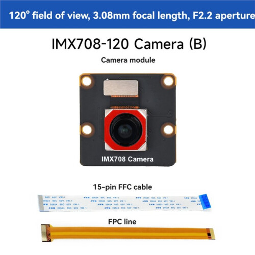 IMX708 12MP Camera Module 120 FOV Autofocus Camera for Raspberry Pi Series Development Board 1