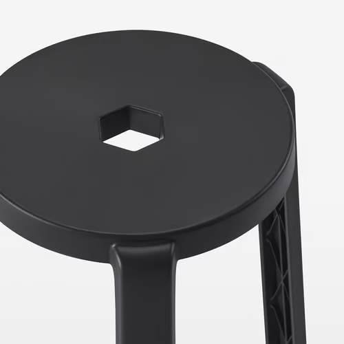 IKEA IBBARBO Plastic Stool Dark Grey 2