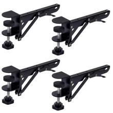 4 Pack Under Desk Keyboard Tray Clamp- Bracket, Adjustable Desktop Extension Arm Rest Support Rack (No Tray)