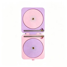 Soporte de Hilo Portátil para Ganchillo y Tejido con Carrete, Caja Enrolladora de Hilo Desmontable y Plegable Rosa