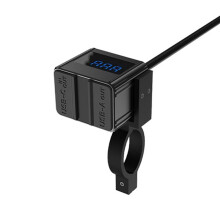 100W Motorcycle Bidirectional Charger Type-C USB Fast Charging Socket with Voltmeter Display Moto Accessories