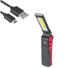 Luz de Trabajo LED COB Regulable - Linterna Recargable por USB con Gancho Magnético para Reparación de Autos y Camping