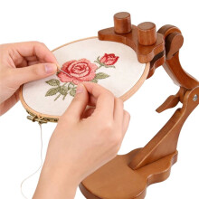 Adjustable Wooden Tabletop Embroidery Stand, Universal Hoop Stand for Hand Embroidery