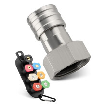 Garden Hose to Pressure Washer Adapter 3/4" GHT to 1/4" Quick Connect, Leak-Proof Pressure Washer Hose Adapter Fit