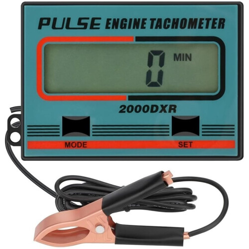 Digital Tachometer, Small Engine Tachometer Chainsaw Tachometer, 2 Stroke 4 Stroke Inductive RPM Gauge Hour Meter