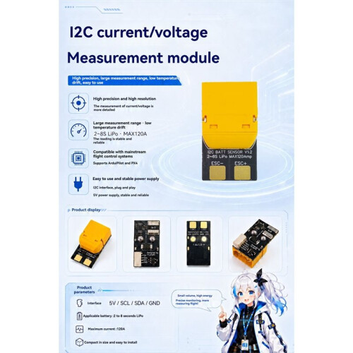 FC External Ammeter I2C Current/Voltage Measurement Module for ArduPilot and PX4 Firmware Flight Controller 2