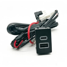 1PC Dual-Ladebuchse PD QC3.0 USB Schnellladeanschluss mit Grünem Licht für Accord City für HRV CRV Zubehör