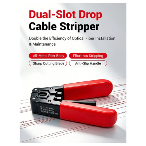 Optical Fiber Wire Stripper Multi-Functional 5G/4G Dual-Purpose Fiber Optic Cable Stripper Drop Cable Stripper 2