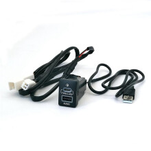 Car USB QC3.0 Ladegerät Eingangsadapter Audioanschluss für Innova Prius Hilux Land HIACE 2017-2022