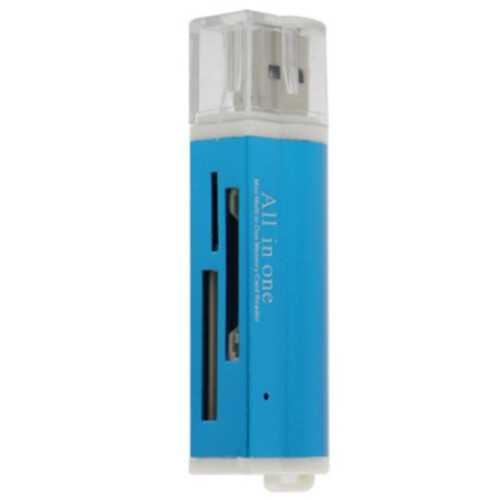 (blue)Usb 20 All In 1 Multi Memory Card Reader For Tflash Mmc Tf M2 Stick Memory