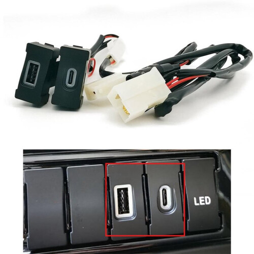 Car Charger Socket Dual USB Interface PD Type C Socket Car Charger Adapter QC 3.0 for  Daily 1