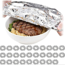 Reusable Foil Food Covers Elastic Heat-Resistant Lids for Leftovers Food Warming Cover Kitchen Thermal Cover 30PCS