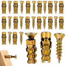 Ensemble de 50 Vis D'Expansion Courtes 6x14mm pour Réparation de Charnières de Cabinet et Restauration de Filetage Usé, Sécuriser le Cabinet