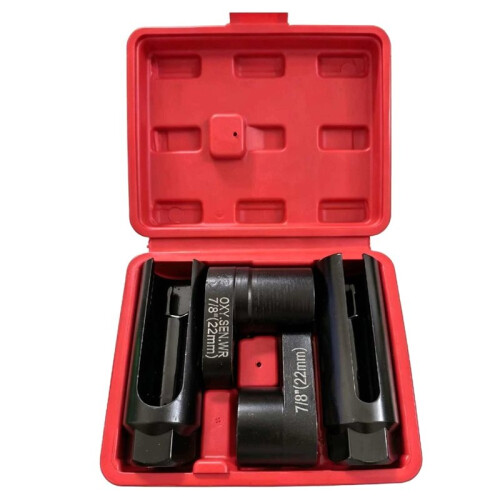 4PC Universal O2 Oxygen Lambda Sensor Socket Wrench Tool Remover Installer Set Box Oxygen Sensor Removing Tool Kit