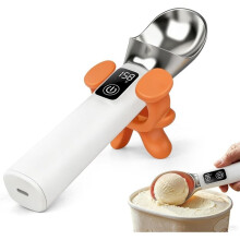 Electric Heated Ice Cream Scoop with Stand, Rechargeable Ice Cream Scoop, Designed for Hard Frozing Desserts,Waterproof