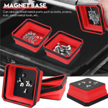2pcs Foldable Suction Bowls with Magnetic Base Storage Holder for Garage Collection Bolts Nuts Screws Parts