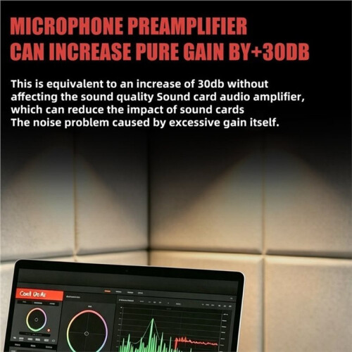 Protable 2-Channel Dynamic Microphone Amplifier 48V Phantom Power 6.35mm XLR Mic Booster for Dynamic Microphones Booster 1