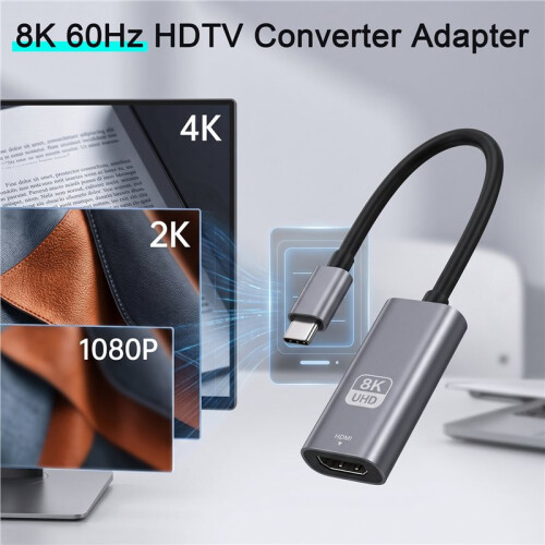 Adattatore Convertitore TYPE C A  Compatibile 8K 60Hz per Laptop, Tablet, TV 1