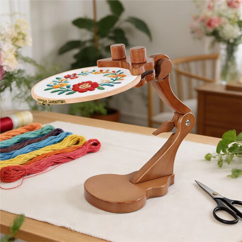 Support de Broderie en Bois Réglable pour Table, Support Universel pour Broderie à la Main 1