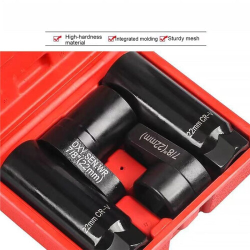 4PC Universal O2 Oxygen Lambda Sensor Socket Wrench Tool Remover Installer Set Box Oxygen Sensor Removing Tool Kit 1