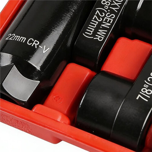4PC Universal O2 Oxygen Lambda Sensor Socket Wrench Tool Remover Installer Set Box Oxygen Sensor Removing Tool Kit 2