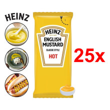 (Heinz English Mustard Sauce, 25) Heinz Assorted Sauce Sachets -Salad, Ketchup, Mayo