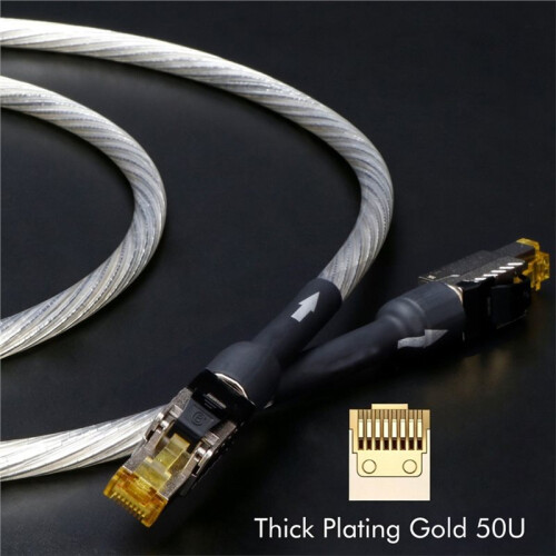 HIFI Network Patch Cable Cat8 Ethernet Cable Rj45 Interface 2000Mhz 40Gbps Speed for Applied to Computers Notebook 0.5M 1