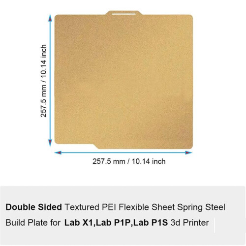3D Printer PEI Build Plate for Bambu-Lab X1/X1C/X1E/P1P/P1S/A1 3D Printer,PEI+PEI Surface 257x257mm 1