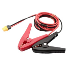Câble de 150 cm en 14AWG avec Pince Crocodile Vers Prise Femelle XT60, Connecteur Rapide pour Batterie, Treuil et Remorquage