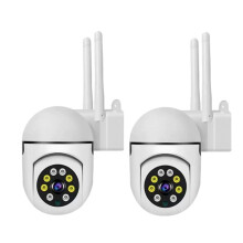 2PCS 0.5MP WiFi Kamera IP65 Drahtlose PTZ Überwachungskamera Infrarot-Nachtsicht Zwei-Wege-Intercom Sicherheits-CCTV