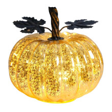 Glass Pumpkin Light , Battery Operated Led Pumpkin Lamp, Ideal for Halloween Fall Decoration, Thanksgiving Rustic Decor