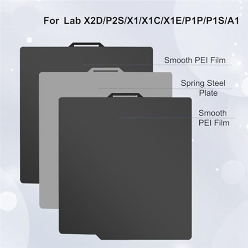 3D Printer PEI+PEI Build Plate for Bambu-Lab X1/X1C/X1E/P1P/P1S/A1 3D Printer,PEI+PEI Surface 257x257mm 1