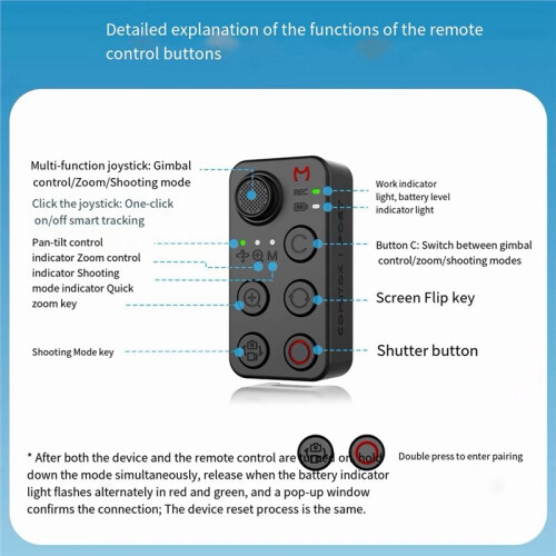 For  Pocket3/4/4P Wireless  Remote Control for  Action 4/5 Pro/6/Osmo 360/ Action Camera Remote OTA A 2