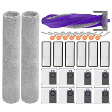 For Flow 2 - Standard Dock with Water Tank Vacuum Parts Main Side Brush Filter Mop Dust Bag Accessories 25pcs