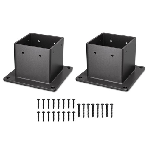 Base de Ancoragem com Flange de 4x4 Polegadas (Medidas Reais: 3,6x3,6 Polegadas) com Parafusos. Base de Metal com Flange para Poste de Cerca, Ideal