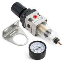 AW2000-02 Luchtfilterregelaar & Waterafscheider, 1/4" NPT, 150 PSI Luchtcompressorregelaar 550 L/Min Debiet Aftapklep