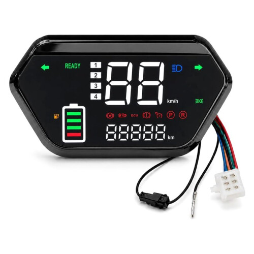 48V 60V 72V Ebike Display,Universal LED Electric Bike Screen Display Meter Backlight Waterproof E-Bike Speedometer Panel