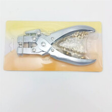 Eyelet Grommet Pliers Kit - 1 Hole Punch with 100 Gold Grommets for Crafts and PU