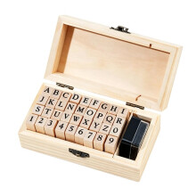 36 Pcs Alphabet Number Stamps, Wooden Rubber Letter Number Stamps Set for DIY Scrapbooking and Card Making