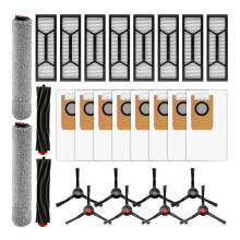 28-Teiliges Ersatzteilset für Omni S1 Pro Saugroboter: 2 Walzenbürsten, 2 Wischmopps, 8 Seitenbürsten, 8 Staubbeutel, 8 HEPA-Filter