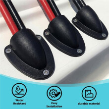 10 Pcs Marine Wire Cable Vent Cover for Boat Vent, Wire Vent Cover Transducer Wiring Cover with Mounting Screws